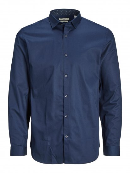 Jack & Jones JPRBLACARDIFF CONTRAST Shirt LS Navy - Camisas - Camisas Homem Tamanhos Grandes