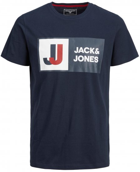 Jack & Jones JCOLOGAN TEE Navy - T-shirts - T-shirts Homem Tamanhos Grandes