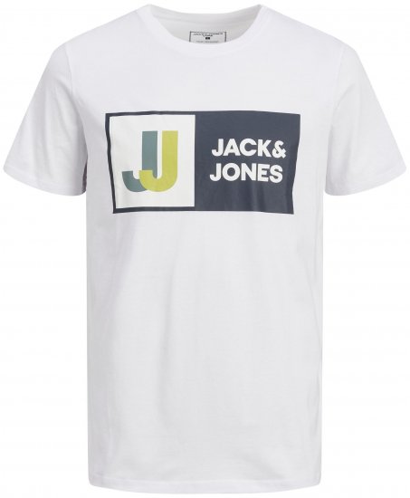 Jack & Jones JCOLOGAN TEE White - T-shirts - T-shirts Homem Tamanhos Grandes