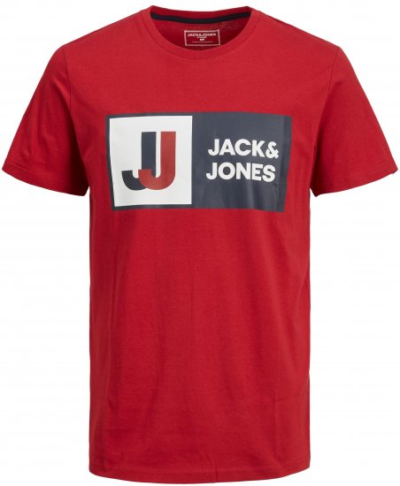 Jack & Jones JCOLOGAN TEE Red - T-shirts - T-shirts Homem Tamanhos Grandes
