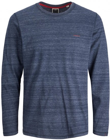 Jack & Jones JCOBERG Long sleeve T-shirt Navy - T-shirts - T-shirts Homem Tamanhos Grandes