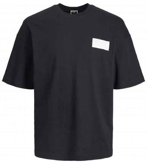 Jack & Jones JCONASA TEE Black - T-shirts - T-shirts Homem Tamanhos Grandes
