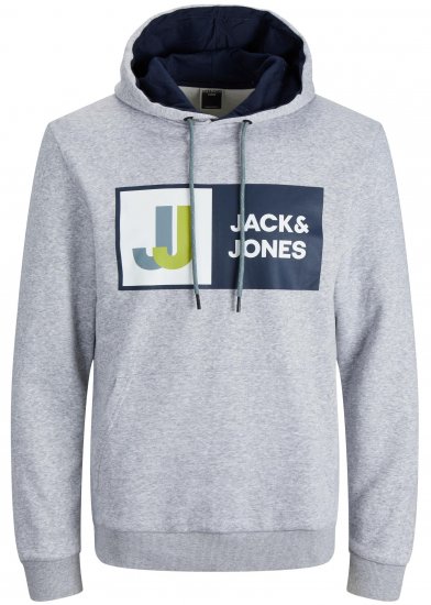 Jack & Jones JCOLOGAN Hoodie Grey - Sweatshirts & hoodies - Sweatshirt & Camisolas com Capuz tamanhos grandes