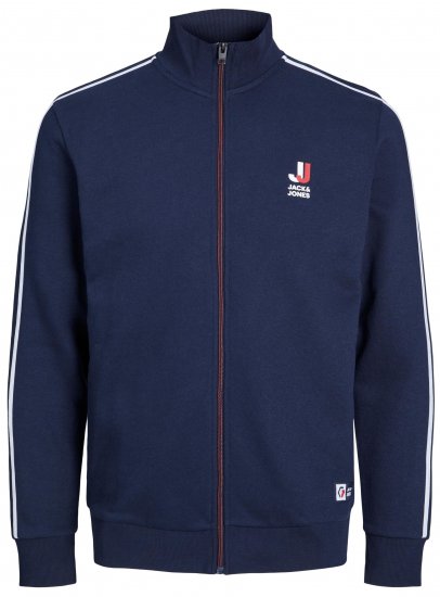 Jack & Jones JCOLOGAN ZIP Sweater Navy - Sweatshirts & hoodies - Sweatshirt & Camisolas com Capuz tamanhos grandes