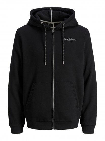 Jack & Jones JCOBERG SWEAT ZIP Hoodie Black - Sweatshirts & hoodies - Sweatshirt & Camisolas com Capuz tamanhos grandes