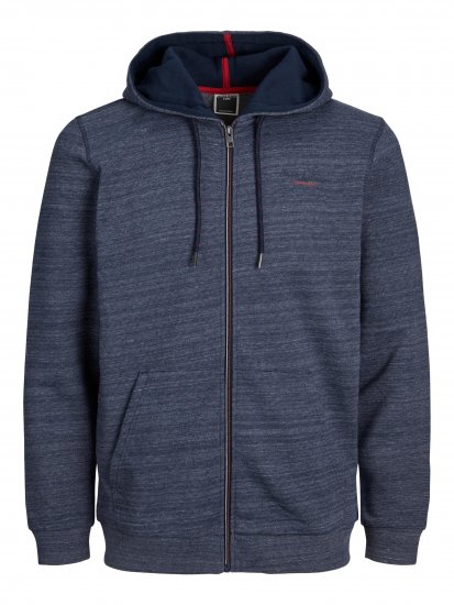 Jack & Jones JCOBERG SWEAT ZIP Hoodie Navy - Sweatshirts & hoodies - Sweatshirt & Camisolas com Capuz tamanhos grandes