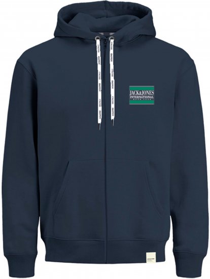 Jack & Jones JORINTERNATIONAL ZIP Hoodie Navy - Sweatshirts & hoodies - Sweatshirt & Camisolas com Capuz tamanhos grandes