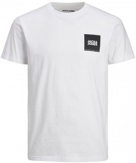Jack & Jones JJLOCK TEE White - T-shirts - T-shirts Homem Tamanhos Grandes