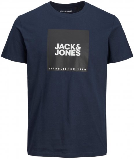 Jack & Jones JJLOCK TEE Navy - T-shirts - T-shirts Homem Tamanhos Grandes