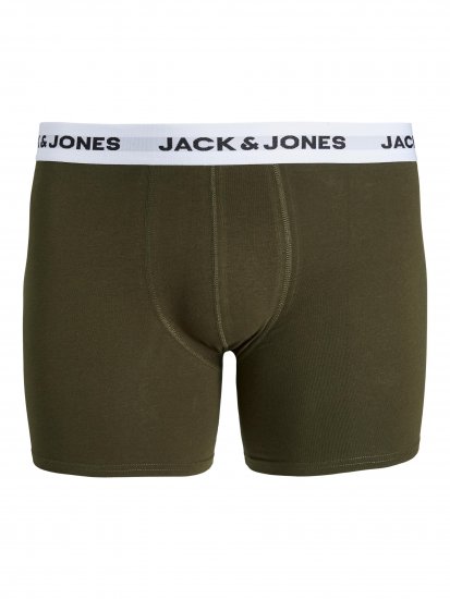 Jack & Jones BASIC White WB Trunks 5-Pack Green - Roupa Interior & natação - Roupa interior Homem Tamanhos Grandes