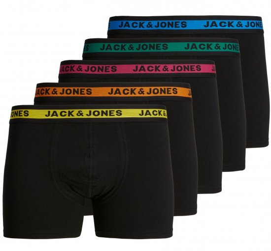Jack & Jones JACJOSH Boxers 5-pack Black - Roupa Interior & natação - Roupa interior Homem Tamanhos Grandes