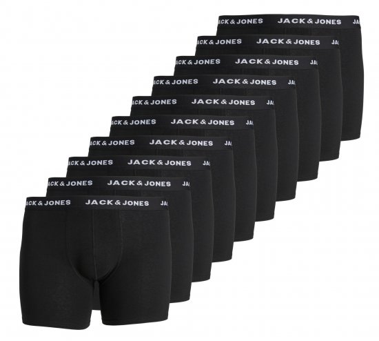 Jack & Jones JACHUEY Boxers 10-pack Black - Roupa Interior & natação - Roupa interior Homem Tamanhos Grandes