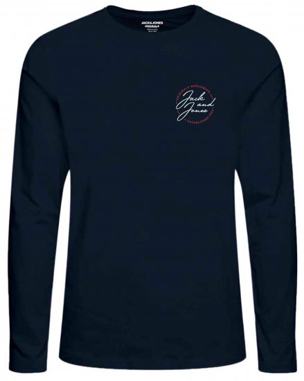 Jack & Jones JORJERRYS TEE LS Navy - T-shirts - T-shirts Homem Tamanhos Grandes
