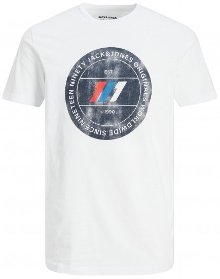 Jack & Jones JORNATE T-shirt White - T-shirts - T-shirts Homem Tamanhos Grandes