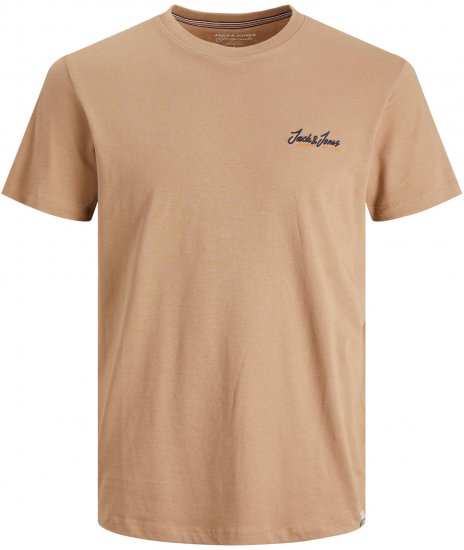 Jack & Jones JORPAUL TONS TEE Beige - T-shirts - T-shirts Homem Tamanhos Grandes