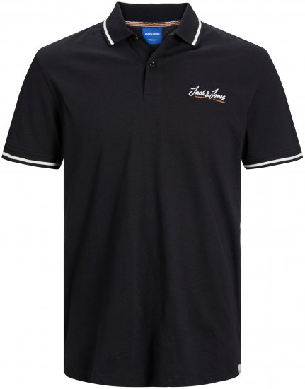 Jack & Jones JORPAUL TONS Polo shirt Black - Pólos - Pólos Tamanhos Grandes Homem