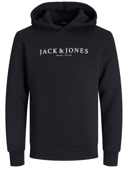 Jack & Jones JPRBLAAUGUST LOGO Hoodie Black - Sweatshirts & hoodies - Sweatshirt & Camisolas com Capuz tamanhos grandes