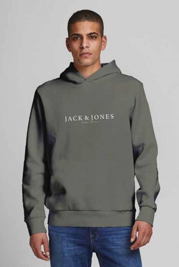 Jack & Jones JPRBLAAUGUST LOGO Hoodie Green - Sweatshirts & hoodies - Sweatshirt & Camisolas com Capuz tamanhos grandes