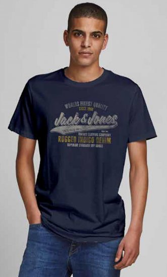 Jack & Jones JPRBLUBOOSTER TEE Navy - T-shirts - T-shirts Homem Tamanhos Grandes