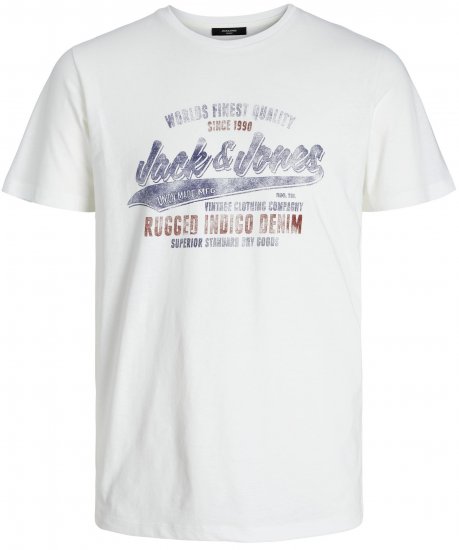 Jack & Jones JPRBLUBOOSTER TEE White - T-shirts - T-shirts Homem Tamanhos Grandes