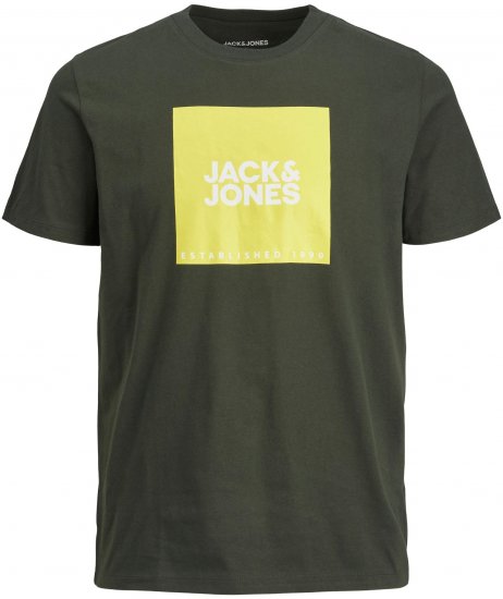 Jack & Jones JJLOCK TEE Green - T-shirts - T-shirts Homem Tamanhos Grandes