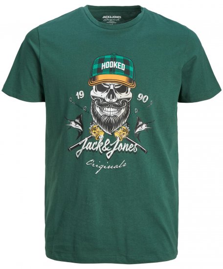 Jack & Jones JORCAPTAIN TEE Green - T-shirts - T-shirts Homem Tamanhos Grandes