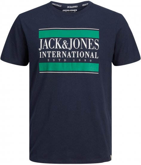 Jack & Jones JORINTERNATIONAL TEE Navy - T-shirts - T-shirts Homem Tamanhos Grandes