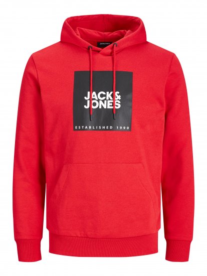 Jack & Jones JJLOCK SWEAT HOOD Red - Sweatshirts & hoodies - Sweatshirt & Camisolas com Capuz tamanhos grandes