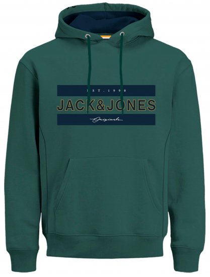 Jack & Jones JORFRIDAY Hoodie Green - Toda a roupa 2XL-14XL - Roupa de homem tamanhos grandes 2XL-14XL
