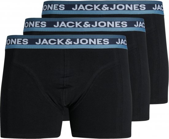 Jack & Jones JACDNA WB TRUNKS 3 PACK Black - Roupa Interior & natação - Roupa interior Homem Tamanhos Grandes