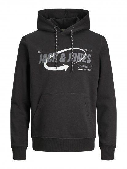Jack & Jones JCOBLACK SWEAT HOODIE Black - Sweatshirts & hoodies - Sweatshirt & Camisolas com Capuz tamanhos grandes