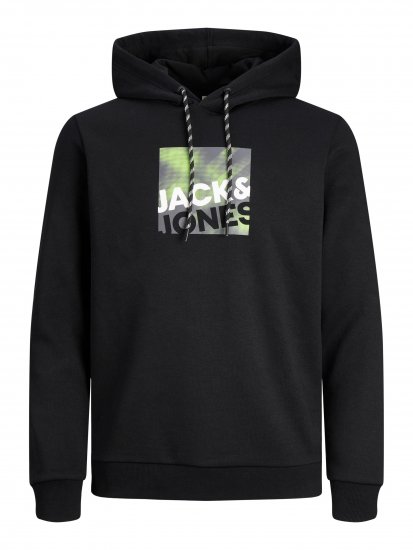 Jack & Jones JCOLOGAN SWEAT HOODIE Black - Sweatshirts & Hoodies - Sweatshirt & Camisolas com Capuz tamanhos grandes