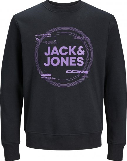 Jack & Jones JCOPILOU SWEAT CREW NECK Black - Sweatshirts & hoodies - Sweatshirt & Camisolas com Capuz tamanhos grandes