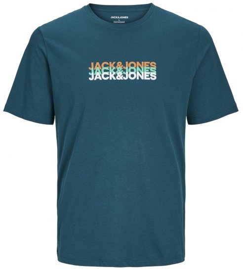 Jack & Jones JJCYBER T-Shirt Deep Teal - T-shirts - T-shirts Homem Tamanhos Grandes