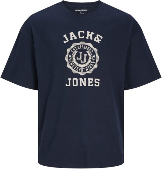 Jack & Jones VICTO T-Shirt Navy Blazer - T-shirts - T-shirts Homem Tamanhos Grandes