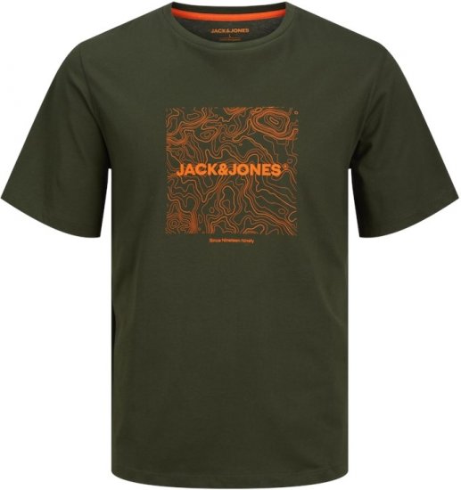 Jack & Jones LINER T-Shirt Kombu Green - T-shirts - T-shirts Homem Tamanhos Grandes