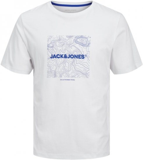 Jack & Jones LINER T-Shirt White - T-shirts - T-shirts Homem Tamanhos Grandes