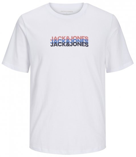 Jack & Jones JJCYBER T-Shirt White - T-shirts - T-shirts Homem Tamanhos Grandes