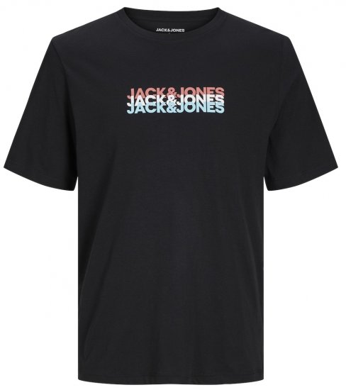 Jack & Jones JJCYBER T-Shirt Black - T-shirts - T-shirts Homem Tamanhos Grandes