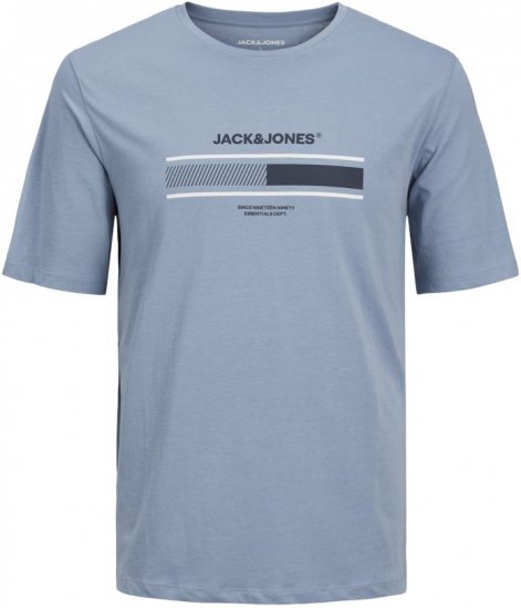 Jack & Jones SOUTH T-Shirt Light Blue - T-shirts - T-shirts Homem Tamanhos Grandes