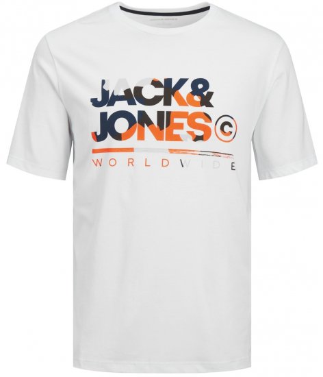 Jack & Jones JJLUKE T-Shirt White - T-shirts - T-shirts Homem Tamanhos Grandes