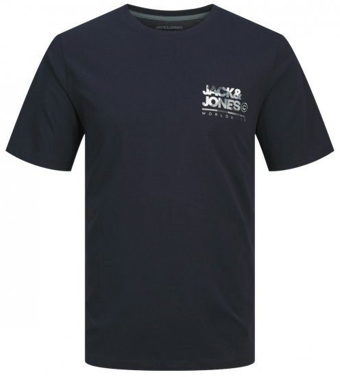 Jack & Jones JJLUKE T-Shirt Navy Blazer - T-shirts - T-shirts Homem Tamanhos Grandes
