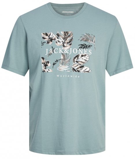 Jack & Jones JJFLOOR T-Shirt Goblin Blue - T-shirts - T-shirts Homem Tamanhos Grandes