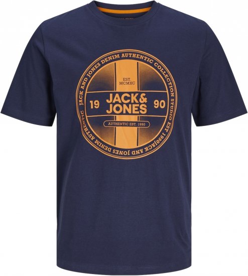 Jack & Jones JJRIO T-Shirt Navy Blazer - T-shirts - T-shirts Homem Tamanhos Grandes