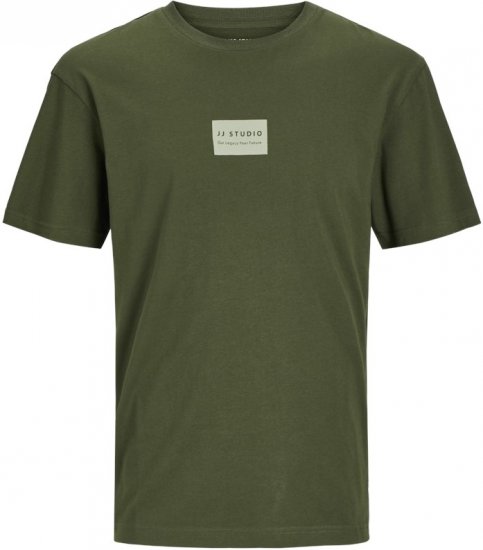 Jack & Jones HAKKAI T-Shirt Kombu Green - T-shirts - T-shirts Homem Tamanhos Grandes