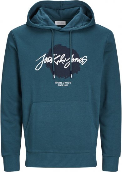 Jack & Jones Tiley Hoodie Deep Teal - Sweatshirts & hoodies - Sweatshirt & Camisolas com Capuz tamanhos grandes
