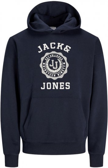 Jack & Jones VICTO Hoodie Navy Blazer - Sweatshirts & hoodies - Sweatshirt & Camisolas com Capuz tamanhos grandes