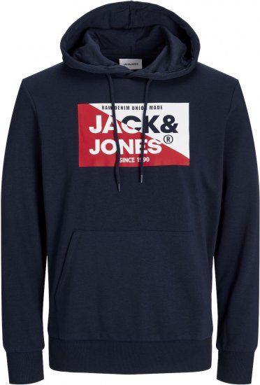 Jack & Jones JJNOLAN Hoodie Navy Blazer - Sweatshirts & hoodies - Sweatshirt & Camisolas com Capuz tamanhos grandes