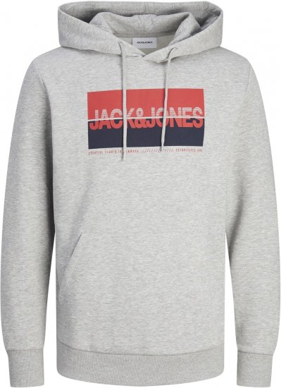 Jack & Jones JJNOLAN Hoodie Light Grey - Sweatshirts & hoodies - Sweatshirt & Camisolas com Capuz tamanhos grandes