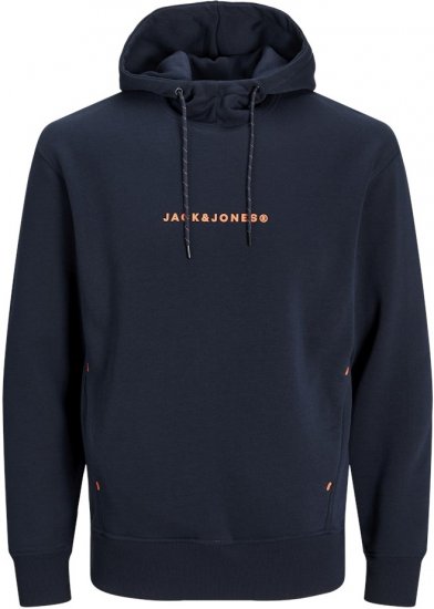Jack & Jones TREE Hoodie Navy Blazer - Sweatshirts & hoodies - Sweatshirt & Camisolas com Capuz tamanhos grandes